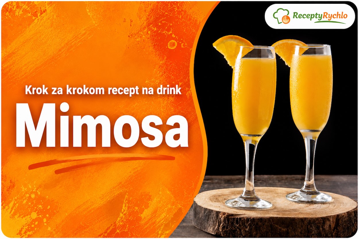 Mimosa koktail v pohári s pomarančovým džúsom
