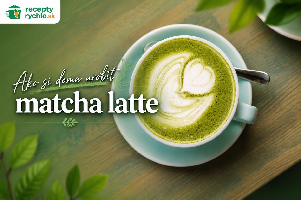 Domáce matcha latte s napeneným mliekom