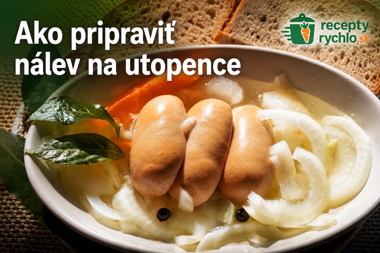 Nálev na utopence so špekáčikmi, cibuľou, bobkovým listom a chlebom
