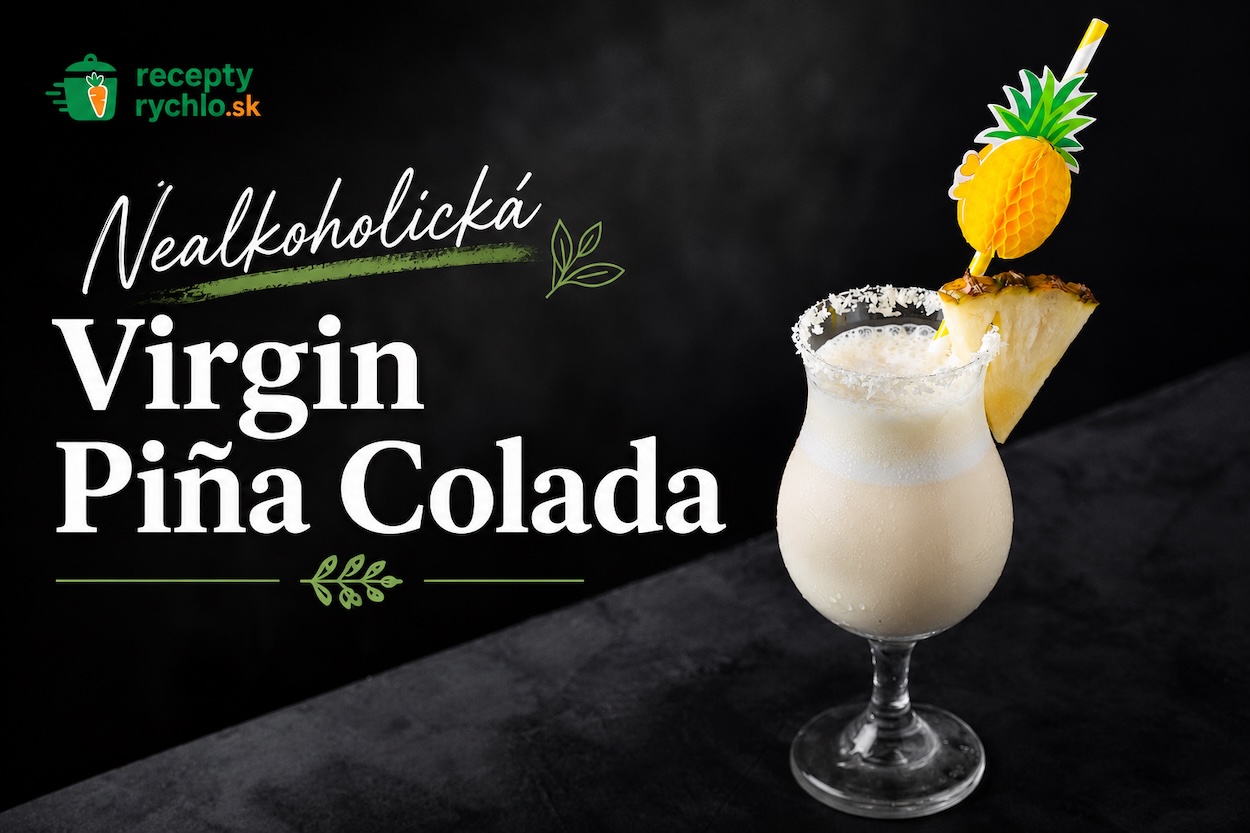 Nealkoholická Virgin Piña Colada s kokosovým okrajom a ananásom