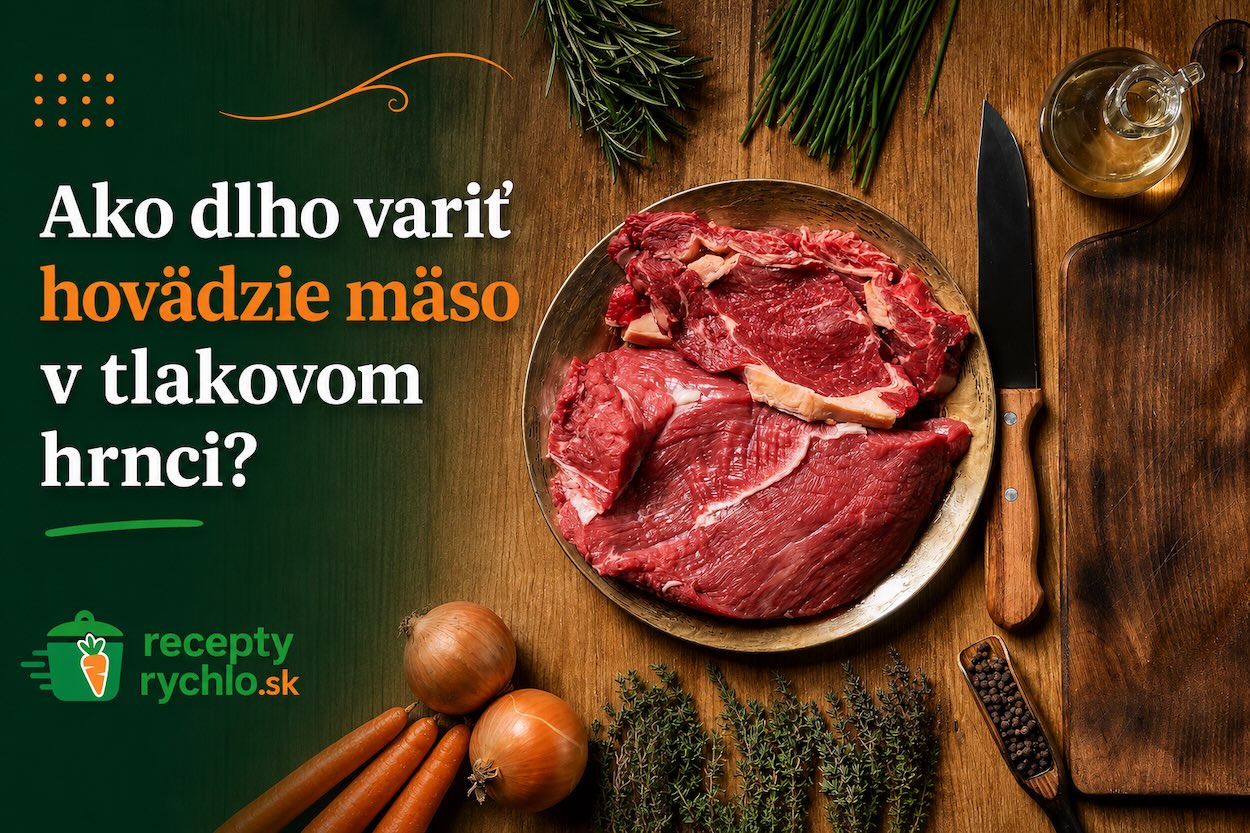 Surové hovädzie mäso pripravené na varenie v tlakovom hrnci