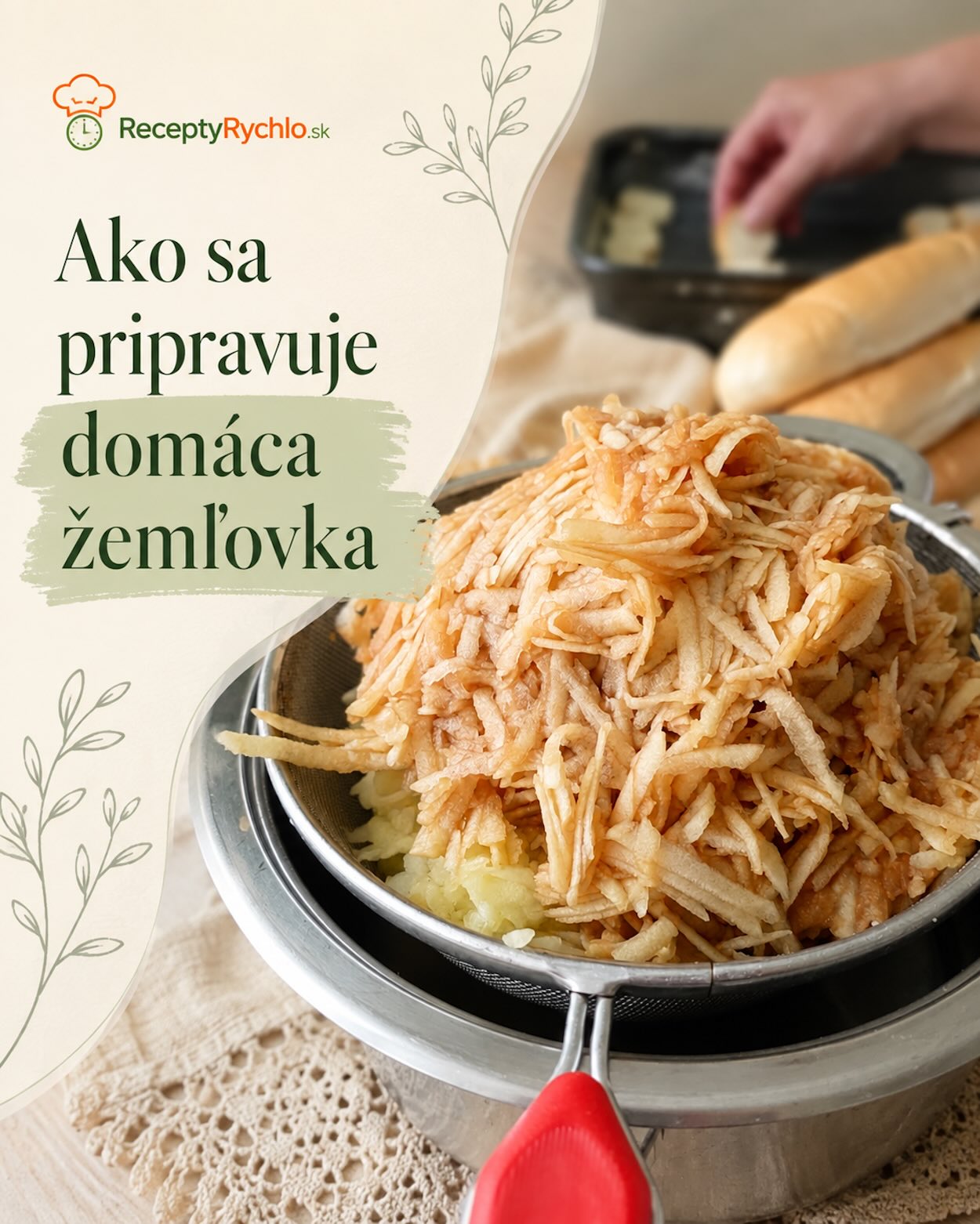 Ako si urobiť domácu žemľovku – nastrúhané jablká pripravené na vrstvenie