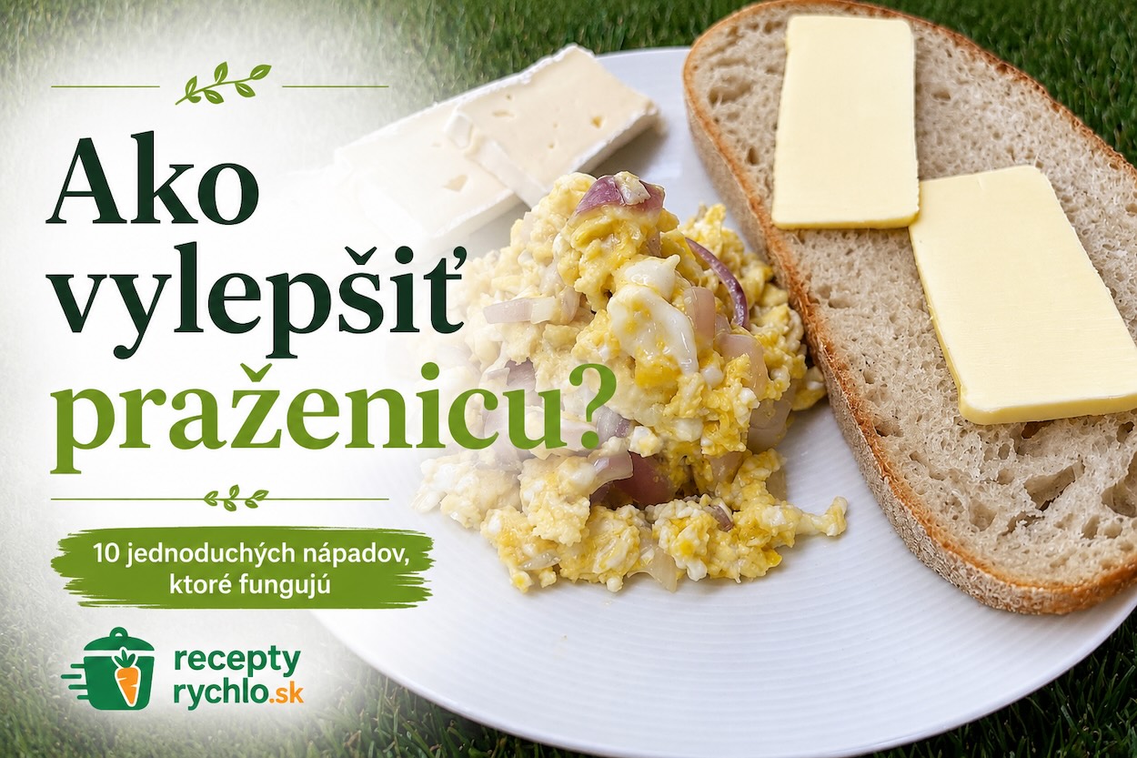 Praženica s červenou cibuľou podávaná s chlebom a plátkami syra
