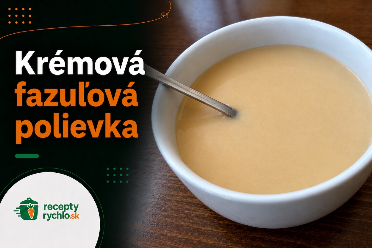 Krémová fazuľová polievka v bielej miske