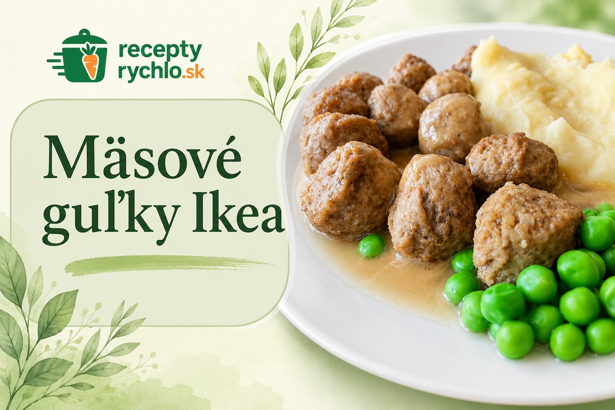 Mäsové guľky IKEA so zemiakovou kašou a hráškom