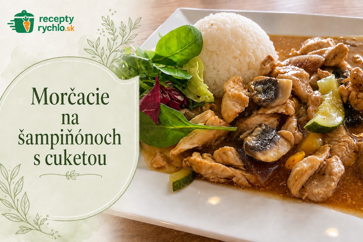 Morčacie na šampiňónoch s cuketou a ryžou