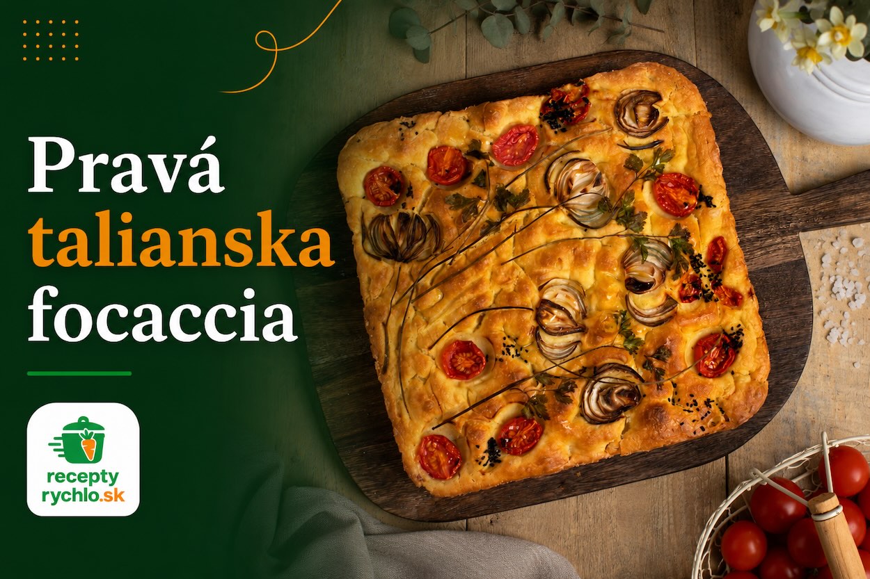 Talianska focaccia s paradajkami, cibuľou, bylinkami a olivovým olejom