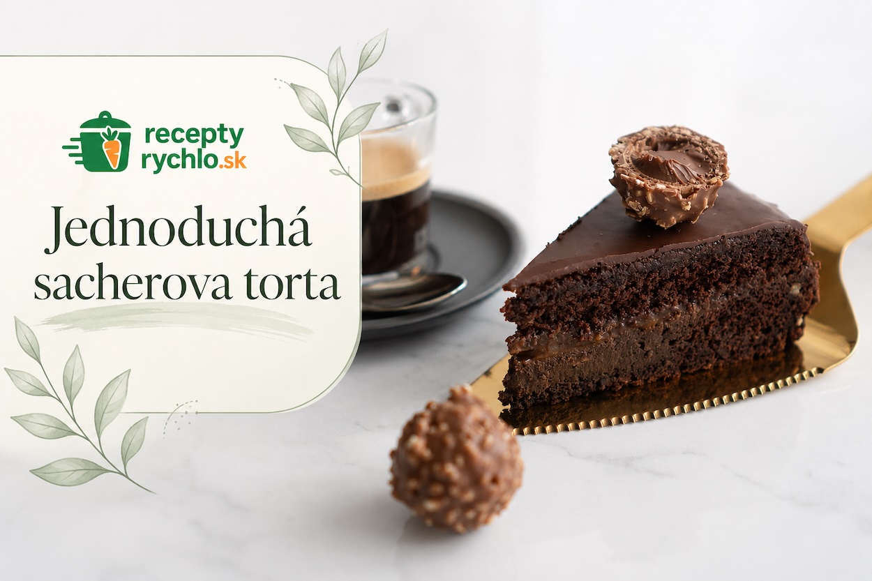 Rez Sacherovej torty s čokoládovou polevou