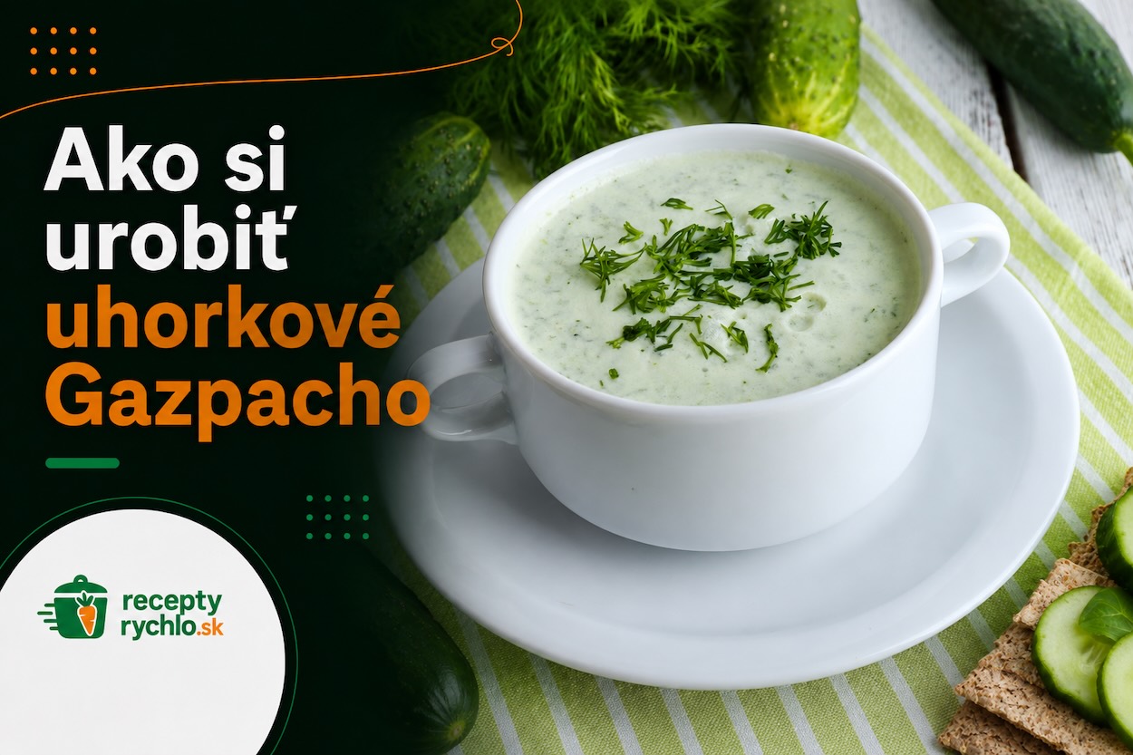 Krémové uhorkové gazpacho s kôprom v bielej šálke