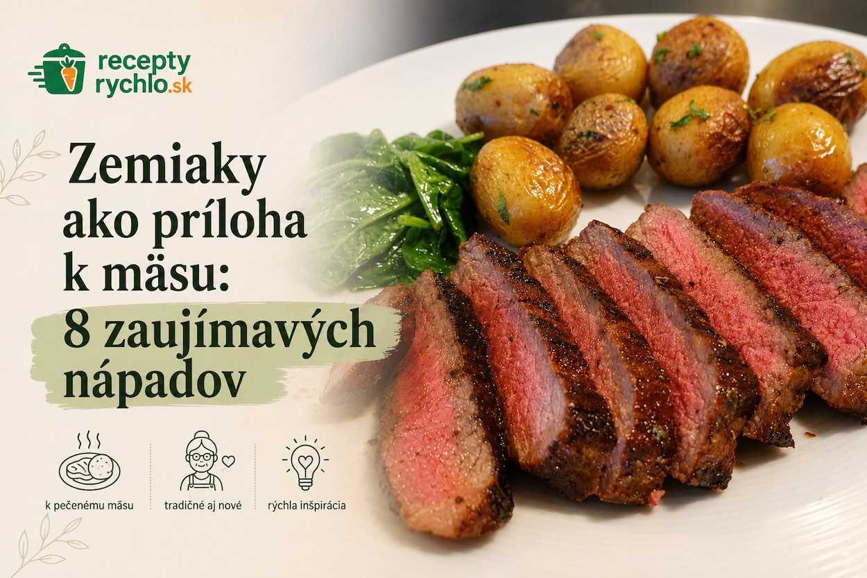 Zemiaky ako príloha k rezňom a mäsu – pečené zemiaky so steakom