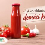 Fľaša domáceho kečupu s paradajkami, cesnakom a čili papričkou