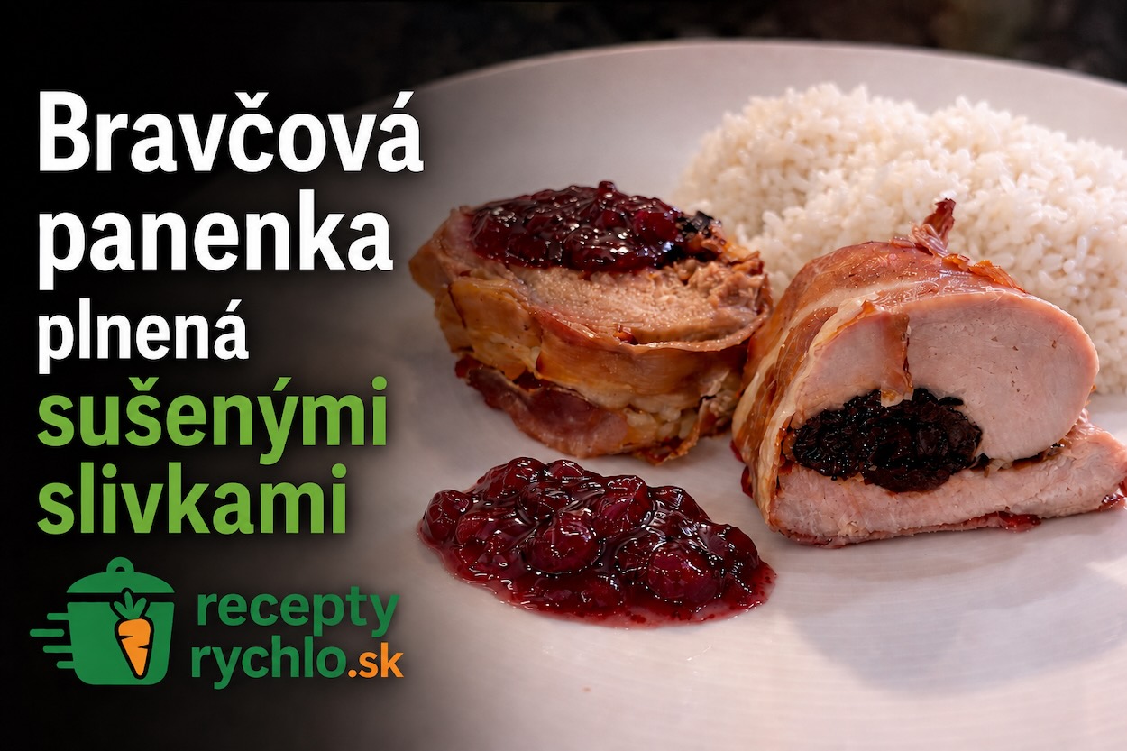 Bravčová panenka plnená sušenými slivkami a brusnicami