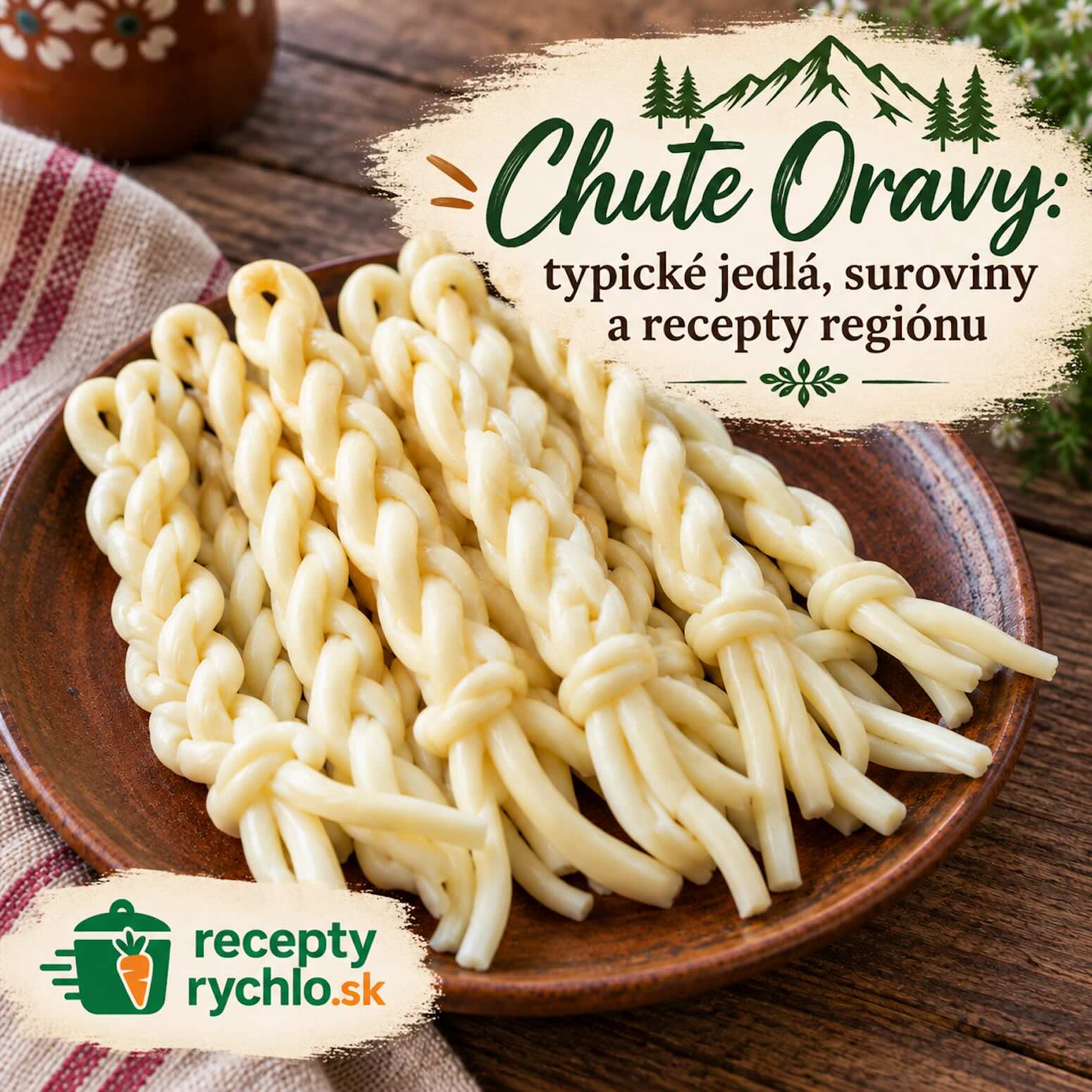 Chute Oravy – pletené syrové korbáčiky na tanieri