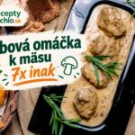 Hubová omáčka k mäsu 7x inak: vyberte si z jednoduchých receptov Krémová hubová omáčka s kúskami mäsa na čiernom tanieri