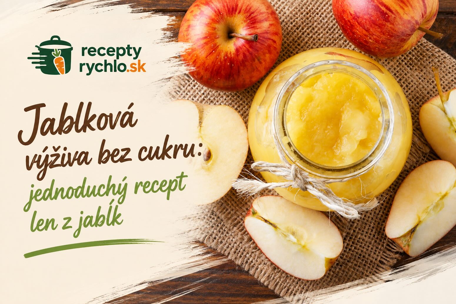 Jablková výživa bez cukru v pohári s čerstvými jablkami