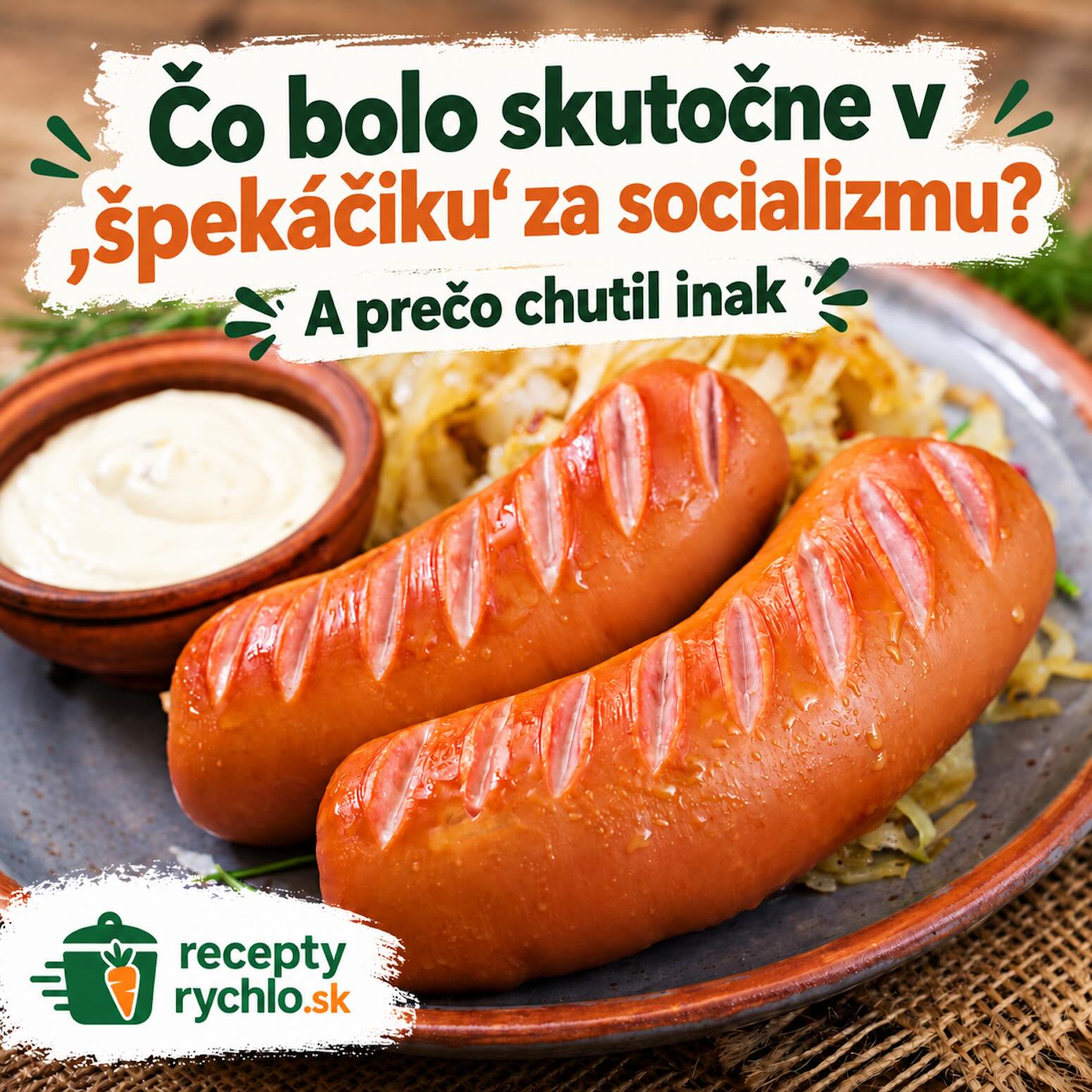Opečené špekáčiky s kyslou kapustou a horčicou – špekáčik za socializmu