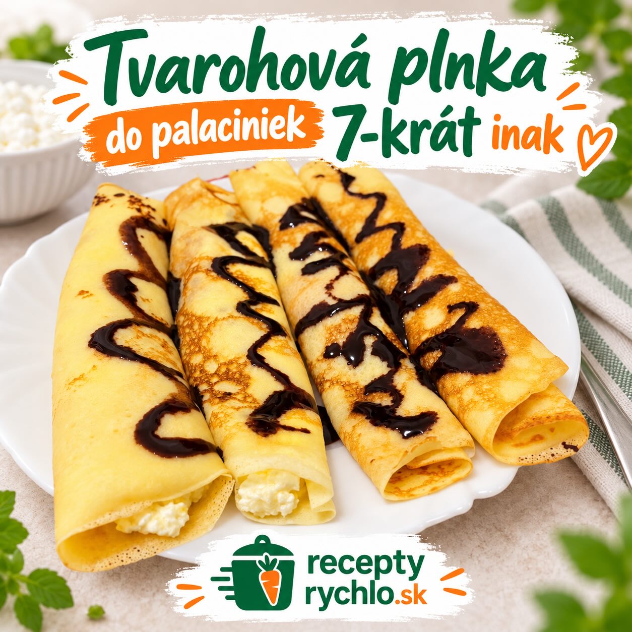 Tvarohová plnka do palaciniek 7-krát inak – plnené palacinky