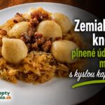 Zemiakové knedle plnené údeným mäsom s kyslou kapustou Zemiakové knedle plnené údeným mäsom s kyslou kapustou
